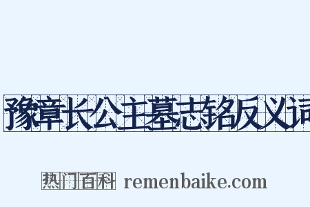 豫章长公主墓志铭反义词是什么意思的图片